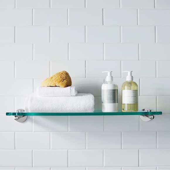 Pottery Barn Silver Glass Shelf - Picture 5 of 5